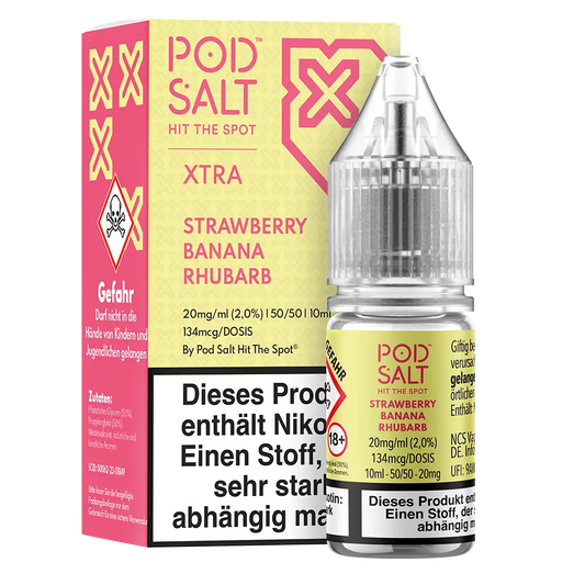 Pod Salt Xtra Nikotinsalz - Strawberry Banana Rhubarb - Liquid 20mg 10ml