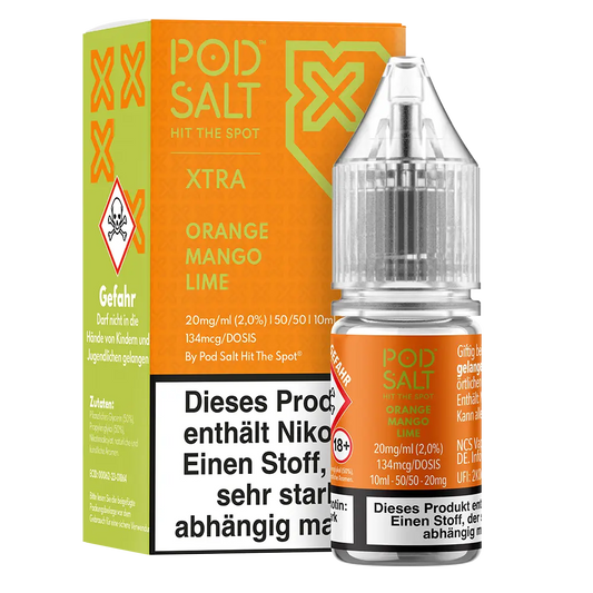 Pod Salt Xtra Nikotinsalz - Orange Mango Lime - Liquid 20mg 10ml