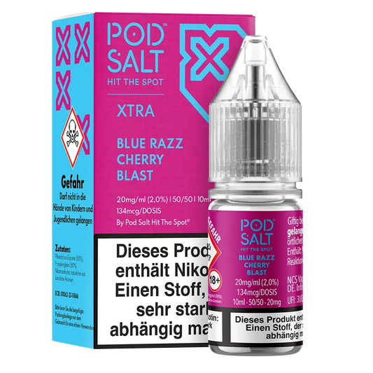 Pod Salt Xtra Nikotinsalz - Blue Razz Cherry Blast - Liquid 20mg 10ml