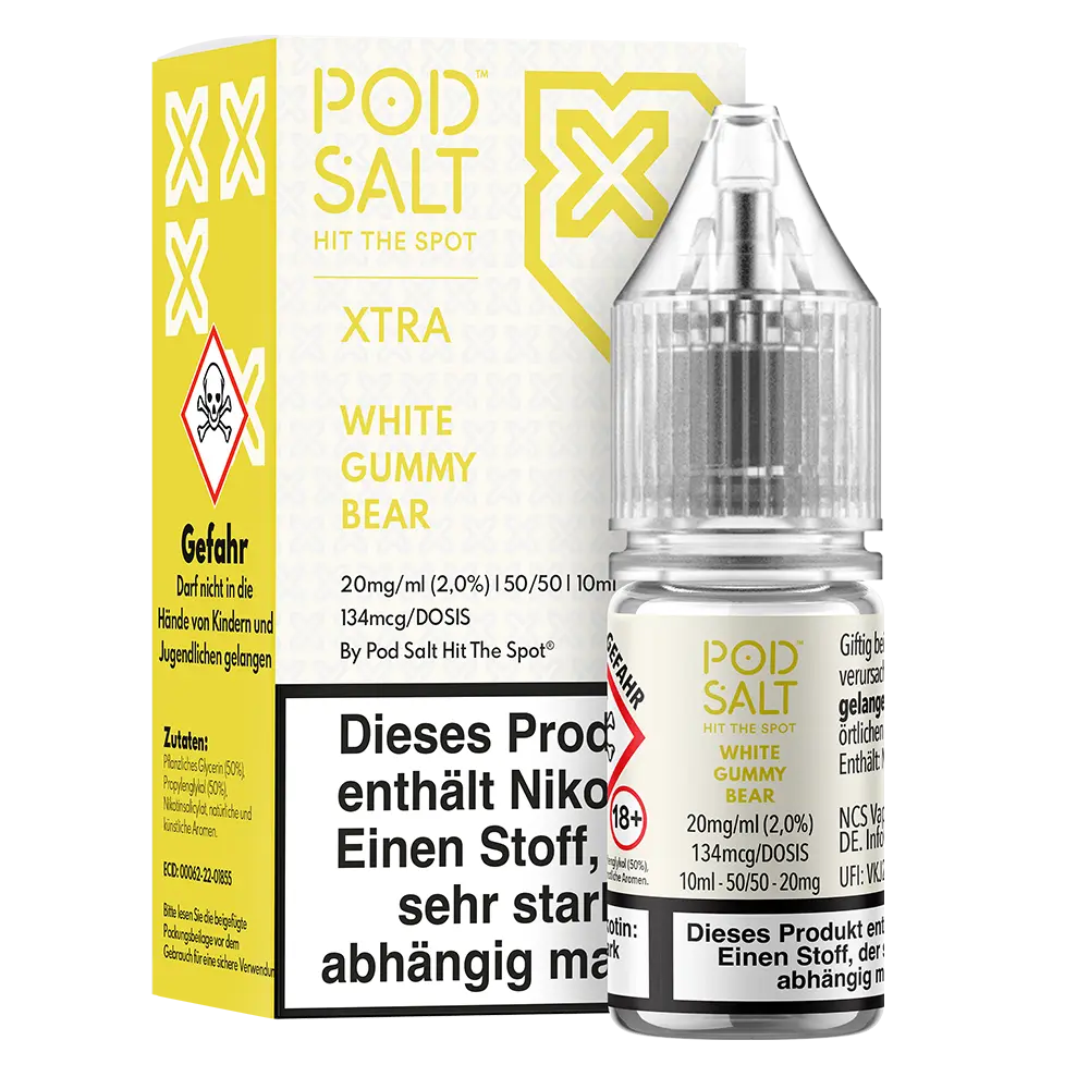 Pod Salt Xtra Nikotinsalz - White Gummy Bear - Liquid 20mg 10ml