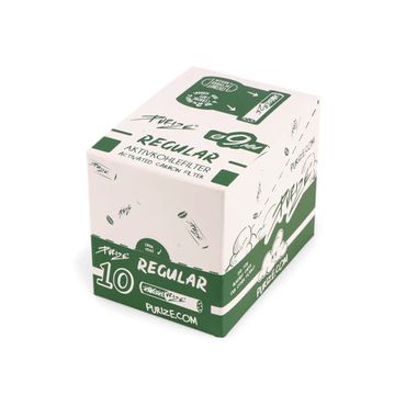 [Paket] 10x Purize Aktivkohlefilter Regular - Size 9 mm - White - 10stk