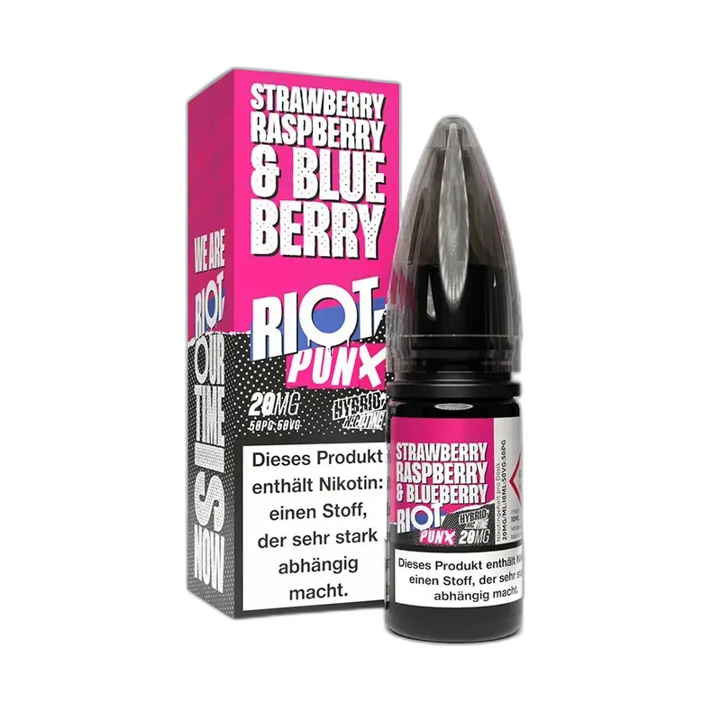 Riot Squad Hybrid Nikotinsalz - PUNX Strawberry, Raspberry & Blueberry - 20mg 10ml