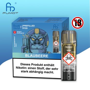 [Paket] 10x RandM Tornado Blaubeere 20mg Nikotin 2er Pack