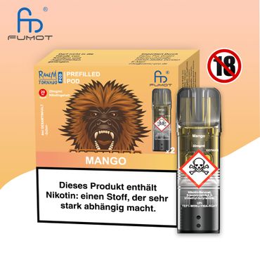 [Paket] 10x RandM Tornado Mango 20mg Nikotin 2er Pack