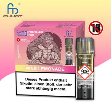 [Paket] 10x RandM Tornado Pink Lemonade 20mg Nikotin 2er Pack