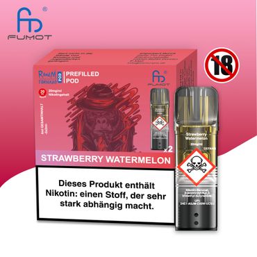 [Paket] 10x RandM Tornado Strawberry Watermelon 20mg Nikotin 2er Pack