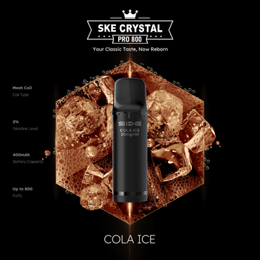 [Paket] 10x SKE Crystal Pro 800 - Cola Ice - 20mg Nikotingehalt