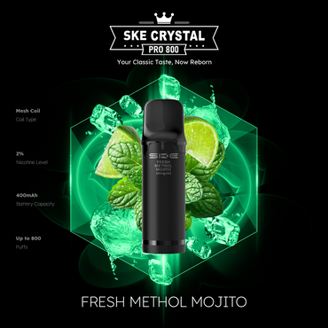 [Paket] 10x SKE Crystal Pro 800 - Fresh Menthol Mojito - 20mg Nikotingehalt