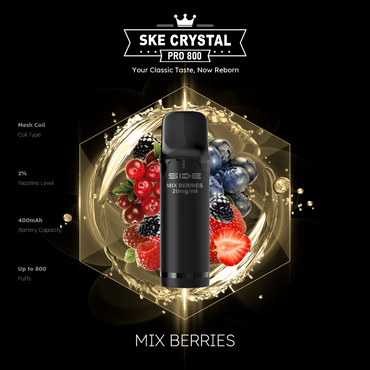 [Paket] 10x SKE Crystal Pro 800 - Mix Berries - 20mg Nikotingehalt