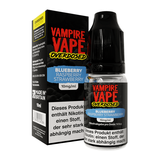 Vampire Vape Nikotinsalz Blueberry Raspberry Strawberry Overdosed Liquid