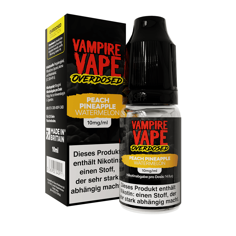Vampire Vape Nikotinsalz - Peach Pineapple Watermelon - Overdosed Liquid 10mg 10ml