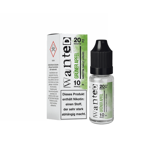 Wanted Nikotinsalz - grüner Apfel - Overdosed 10ml Liquid 20mg