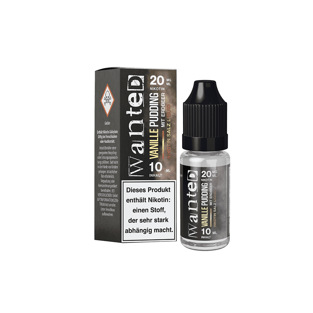 Wanted Nikotinsalz - Vanillepudding mit Erdbeer - Overdosed 10ml Liquid 20mg