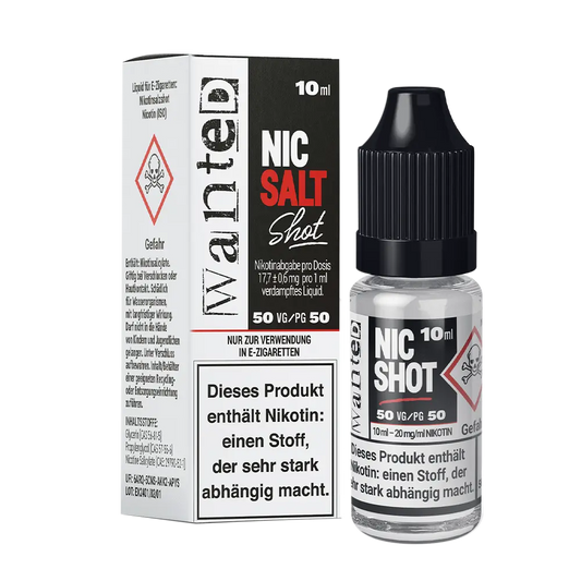 Wanted Salz Shot 50/50 20mg/ml 10ml