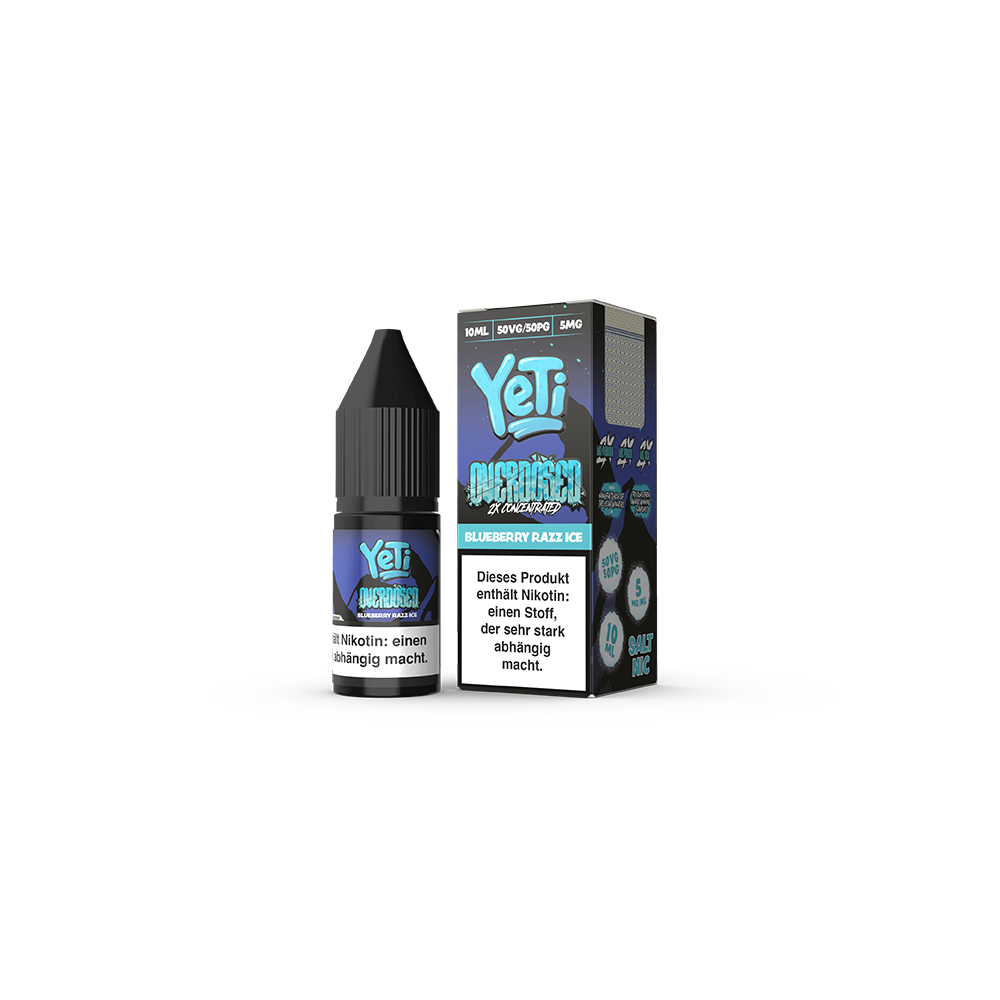 Yeti Nikotinsalz Blueberry Razz Ice Overdosed Liquid