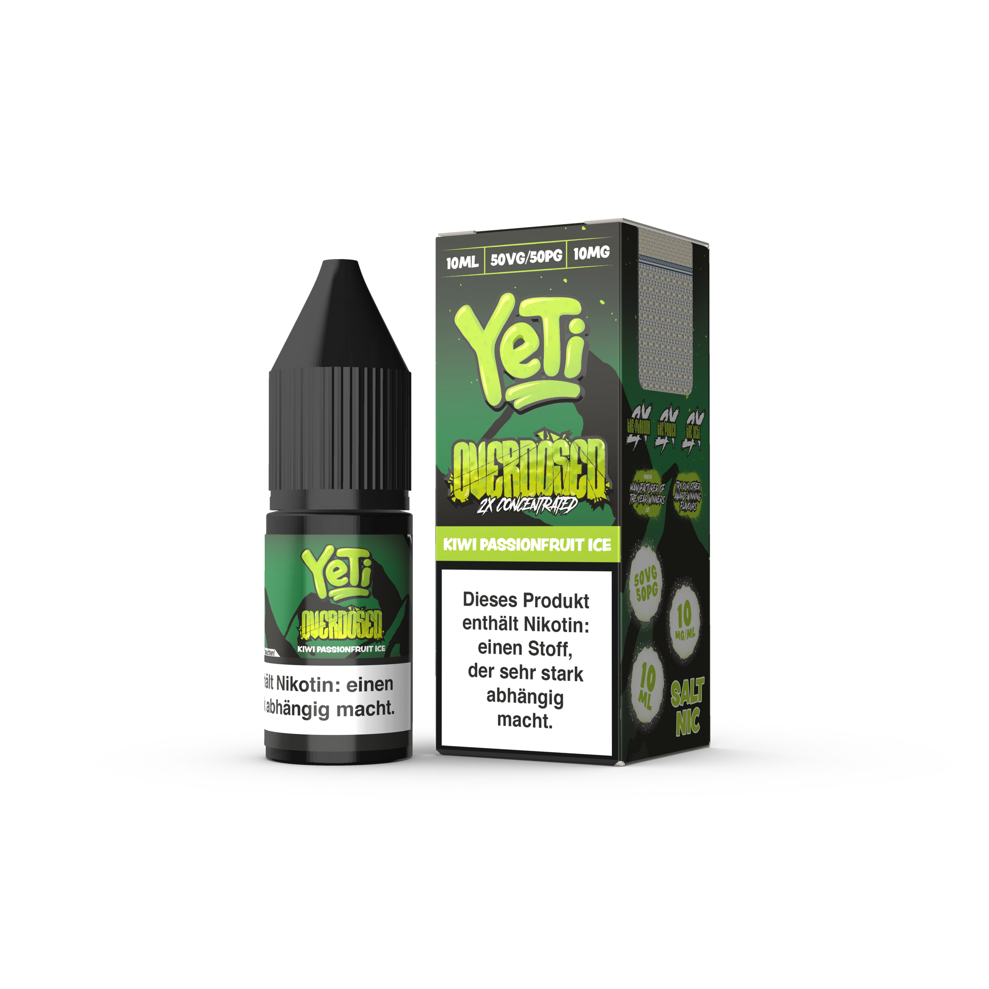 Yeti Nikotinsalz - Kiwi Passionsfruit Ice - Overdosed 10ml Liquid 10mg