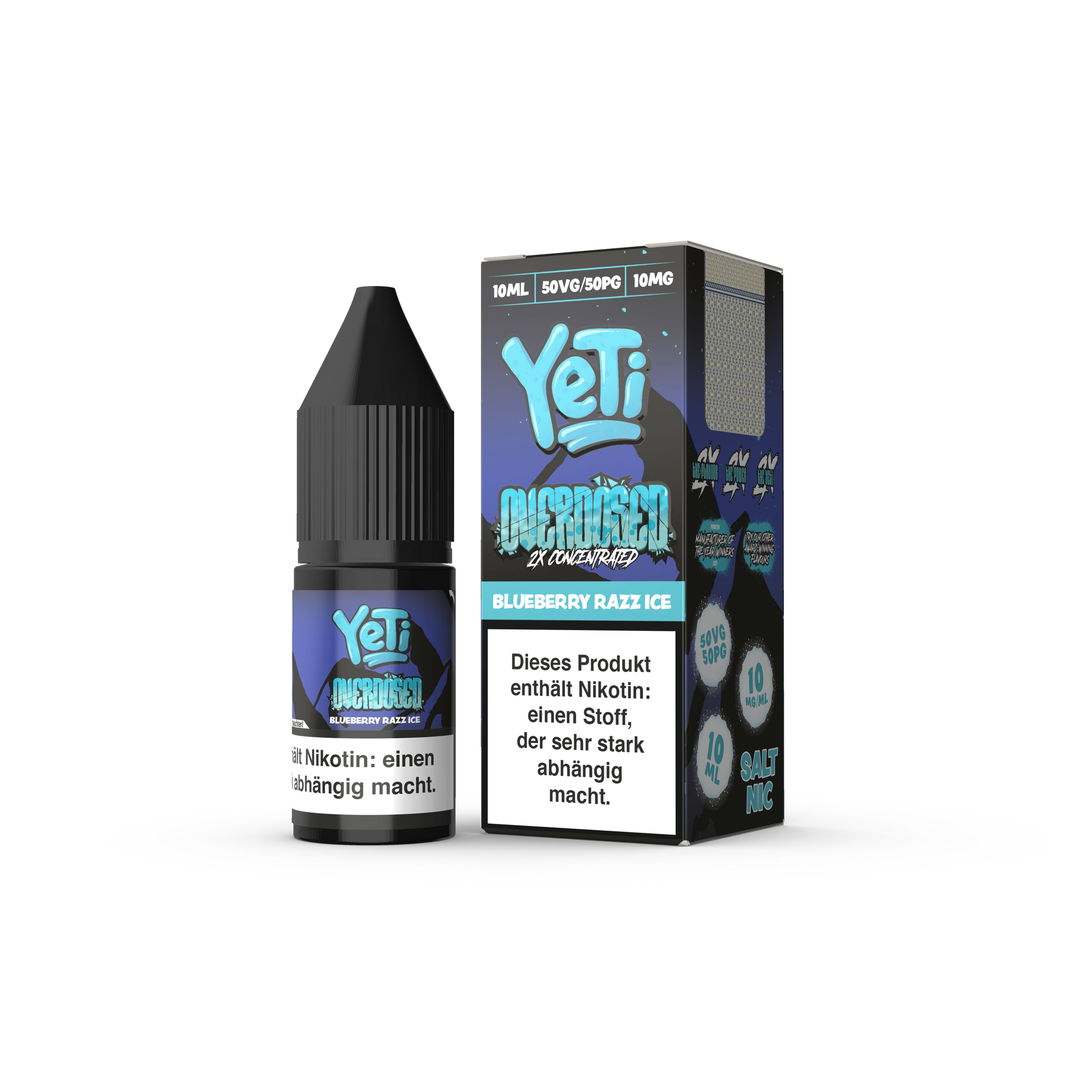 Yeti Nikotinsalz - Sour Blue Razz - Overdosed 10ml Liquid 10mg