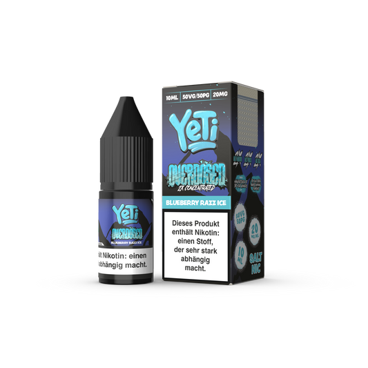 Yeti Nikotinsalz - Blueberry Razz Ice - Overdosed 10ml Liquid 20mg