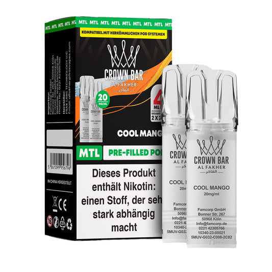 Al Fakher - Crown Bar 600 MTL POD - Cool Mango (2 Pods)