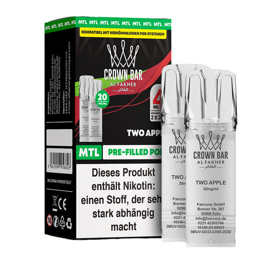 Al Fakher - Crown Bar 600 MTL POD - Two Apple (2 Pods)