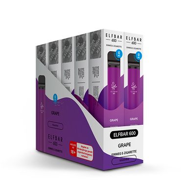 [Paket] 10 x ELFBAR 600 Grape Nikotinfrei