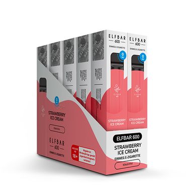 [Paket] 10 x ELFBAR 600 Strawberry Ice Cream Nikotinfrei