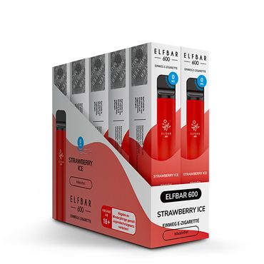 [Paket] 10 x ELFBAR 600 Strawberry Ice Nikotinfrei