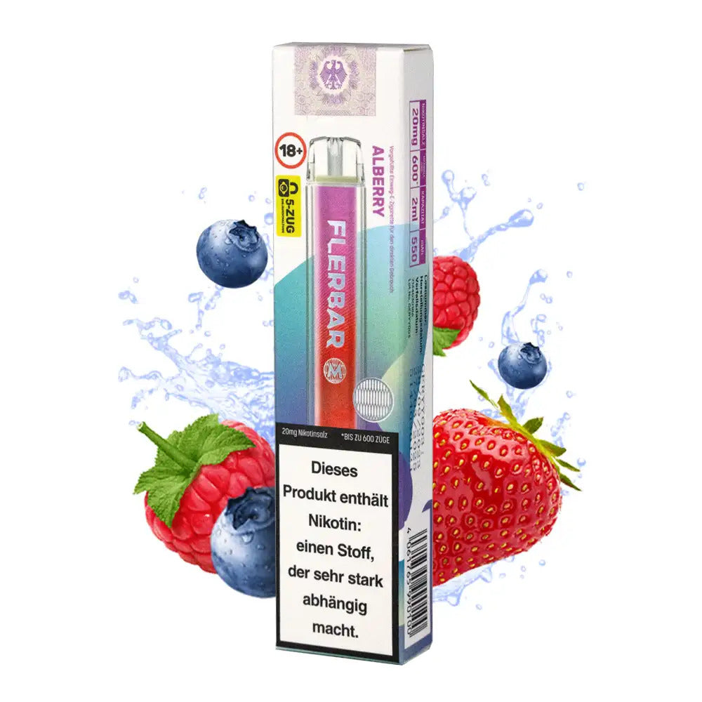 Flerbar Vape Einweg E-Zigarette Alberry 2% Nikotin