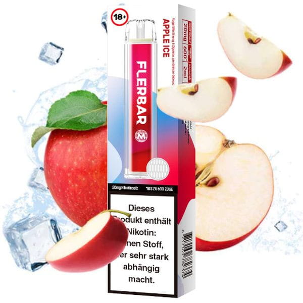 Flerbar Vape Einweg E-Zigarette Apple Ice 2% Nikotin