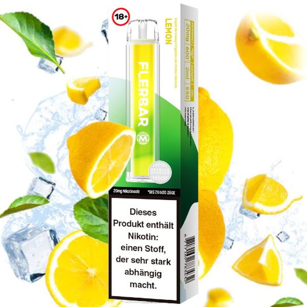 Flerbar Vape Einweg E-Zigarette Lemon 2% Nikotin