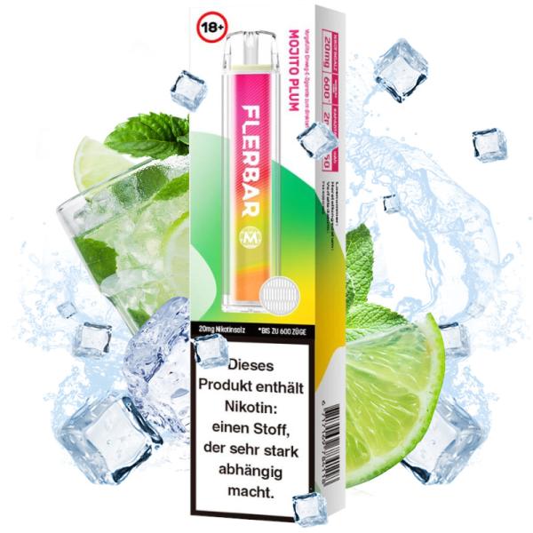 Flerbar Vape Einweg E-Zigarette Mojito Plum 2% Nikotin