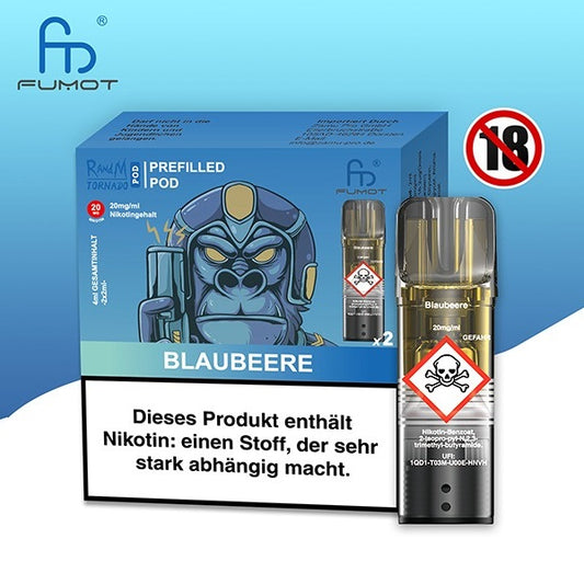 RandM Tornado - POD - Blueberry 2% Nikotin 600 Züge (2 Pods)